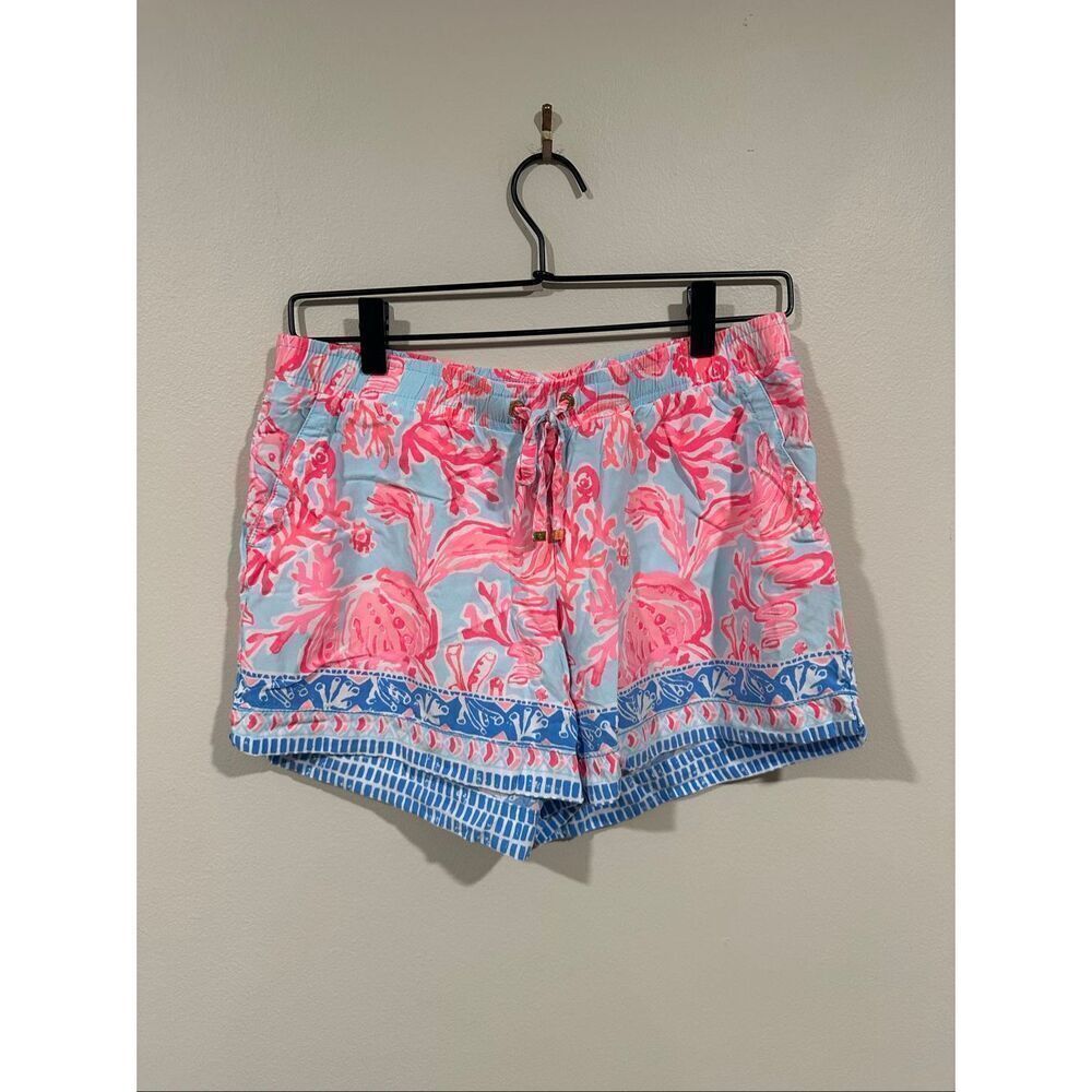 Lilly Pulitzer Katia Shorts Seasalt Blue Pink Shell We Dance Small